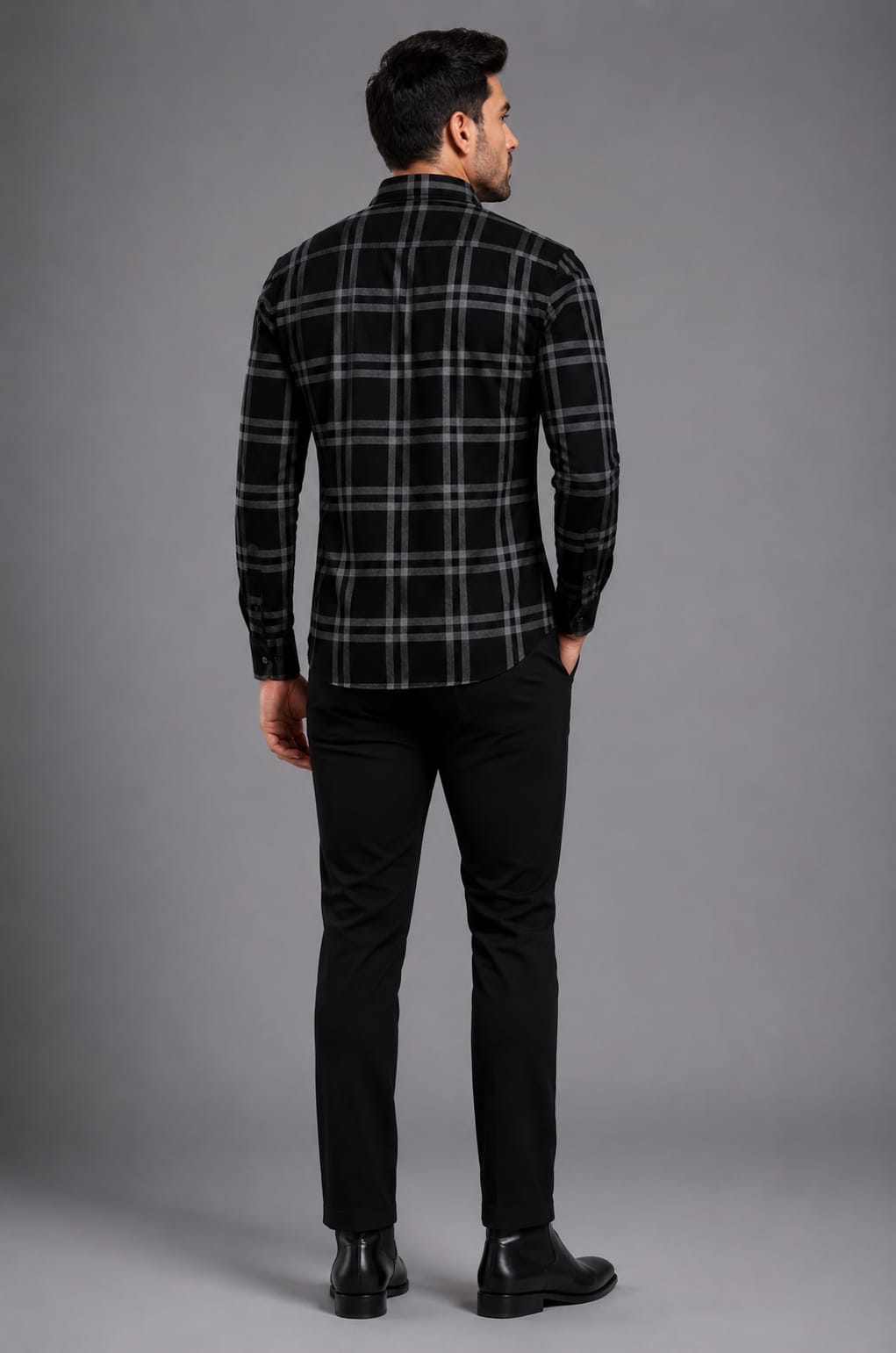 Black Premium Checks Shirt