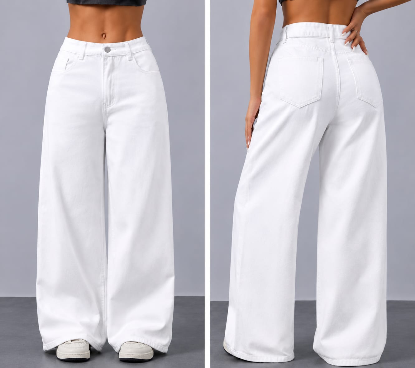 New Arrival – Premium White Wide Leg Denim Jeans