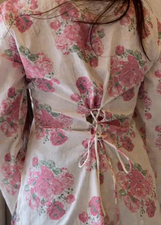 Floral Tie-Up Short Kurti 🌸
