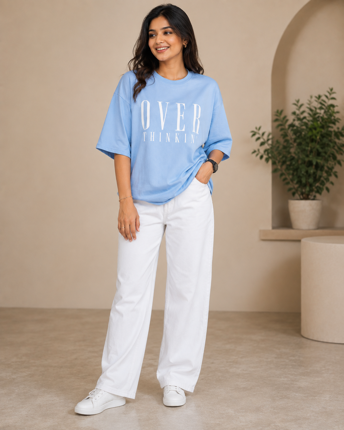 Premium Oversized “OVER THINKING’” Cotton Tees