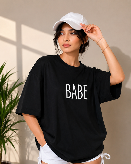Premium “BABE” Oversized Cotton T-Shirt