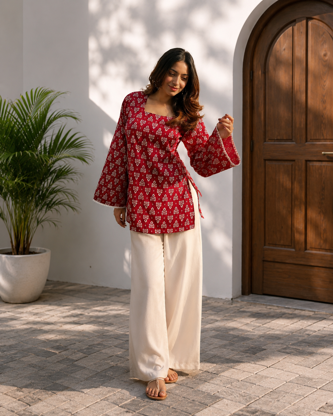 Women’s Premium Floral Short Kurti