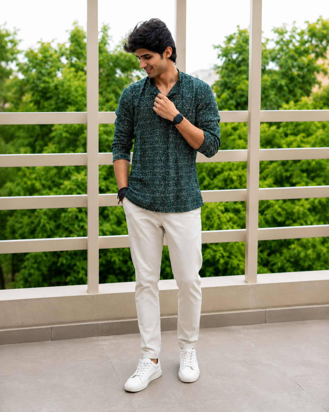 Men's Premium Printed Cotton Kurta