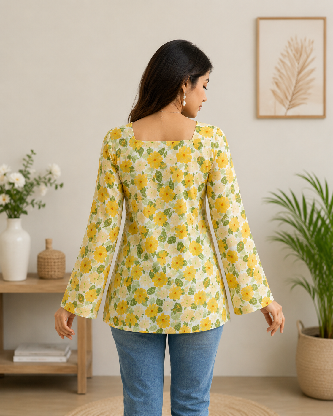 NEW ARRIVALS 🌼 Sunshine Bloom Printed Short Kurti