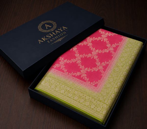 Rani Pink & Pista Green Royal Saree