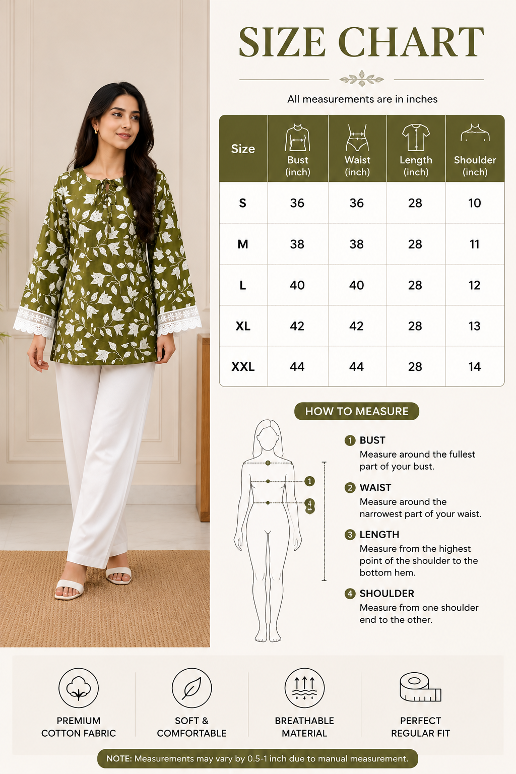 Olive Bloom Lace Top