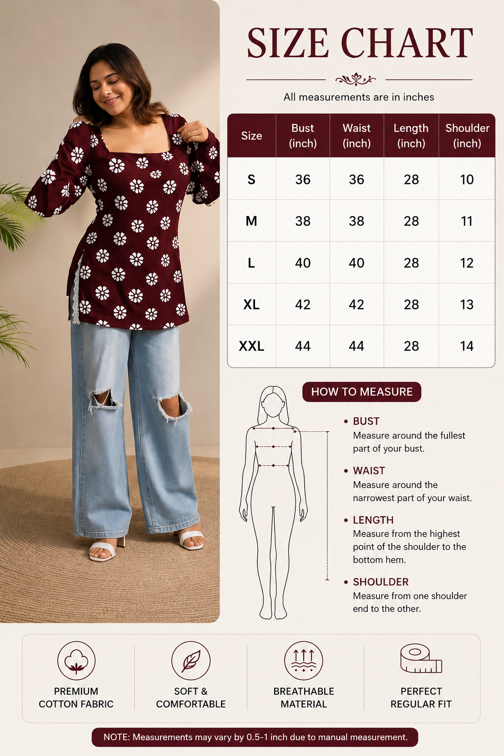 Daisy Square Neck Top