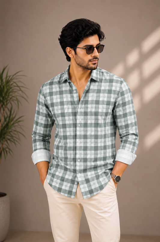 Premium Green  Checks Shirt