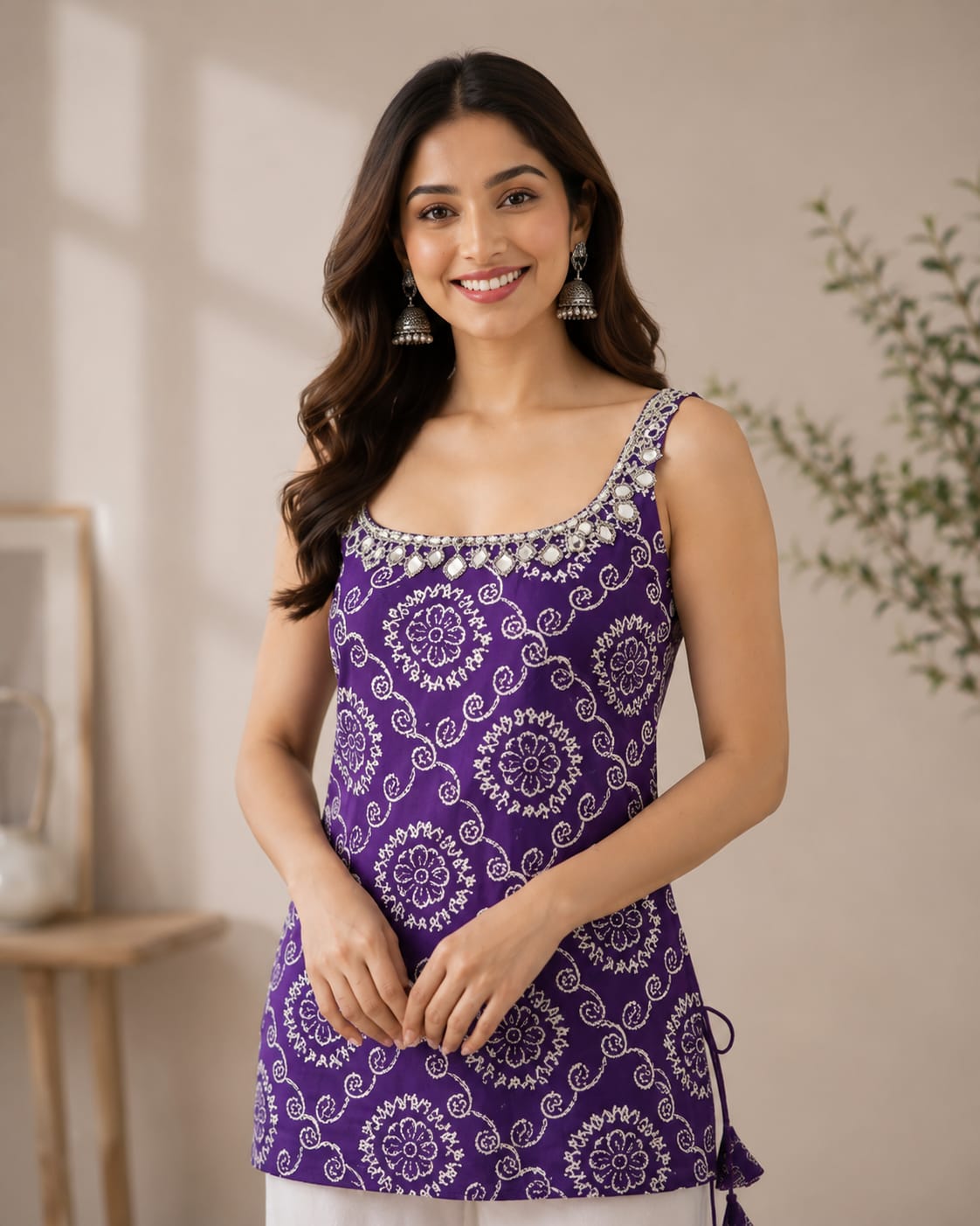 Trending Sleeveless Ethnic Top