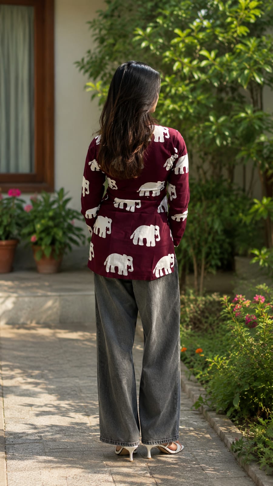 Elephant Print Trendy Top