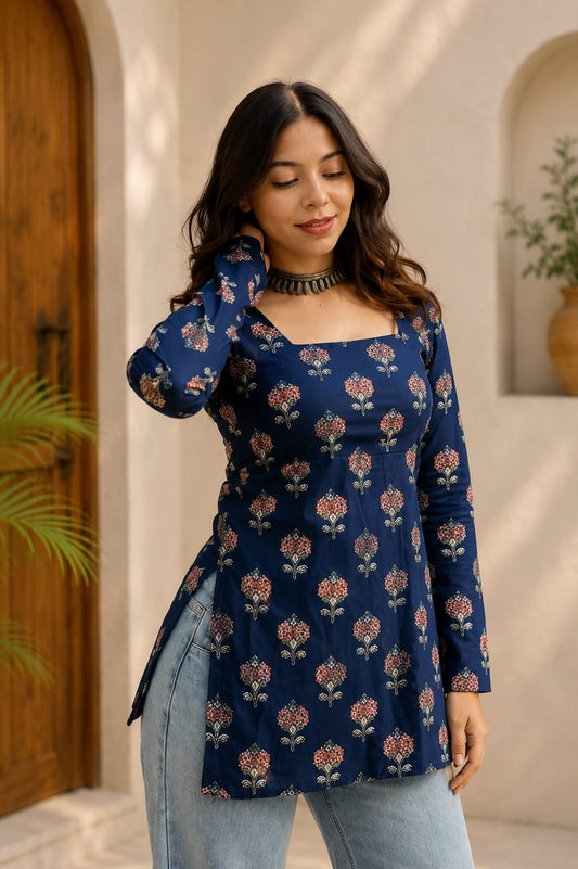 Midnight Bloom Printed Top