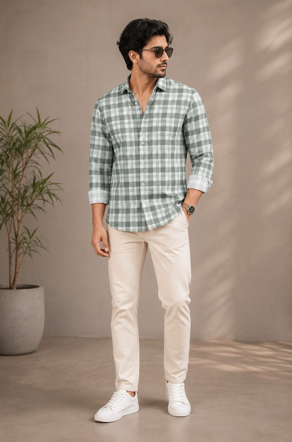 Premium Green  Checks Shirt