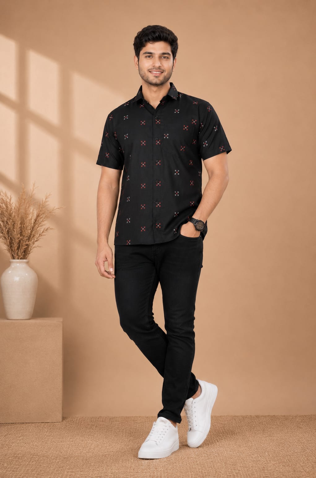 Couple Combo Black  Shirt & Kurti Set
