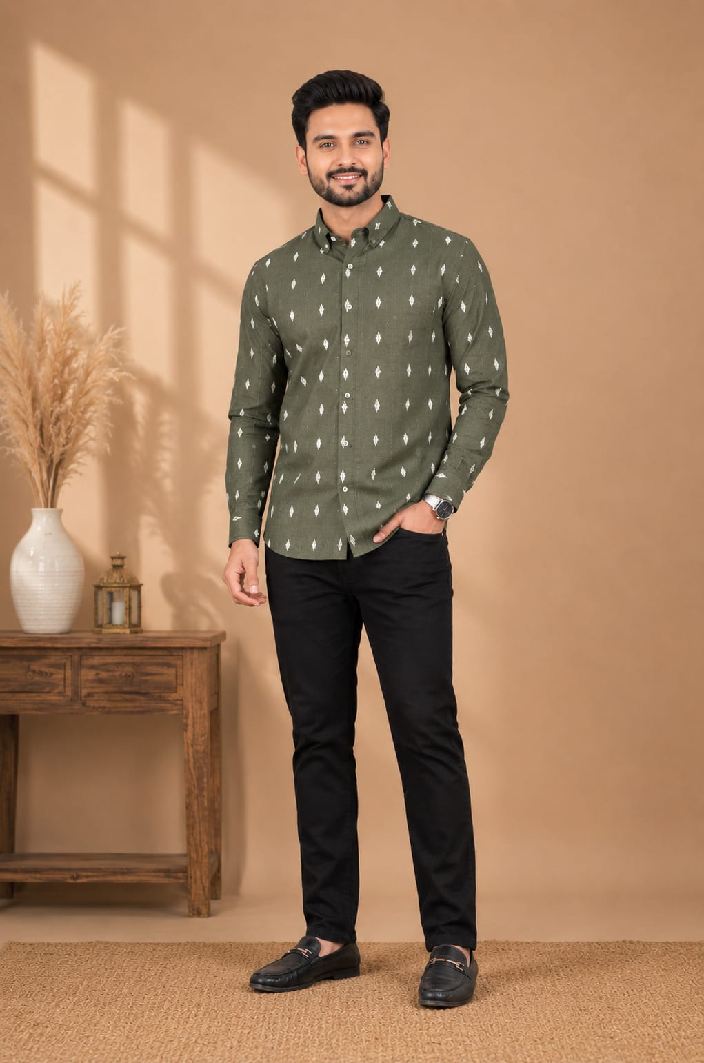 Olive Green Couple Combo Set
