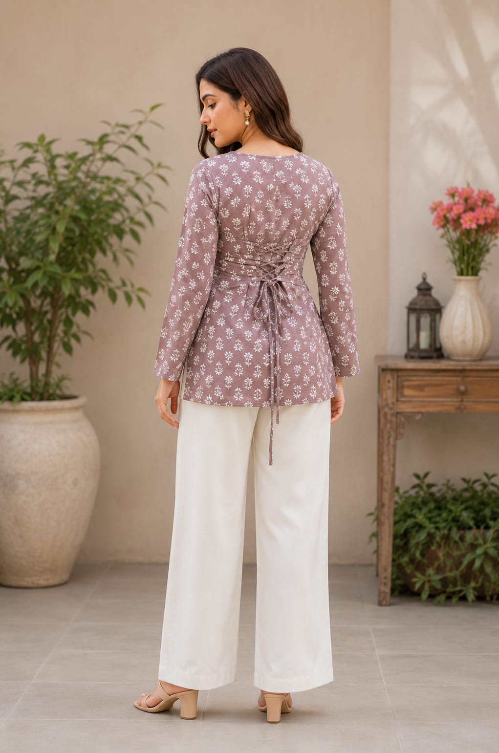 Exclusive Floral Cotton Short Kurti