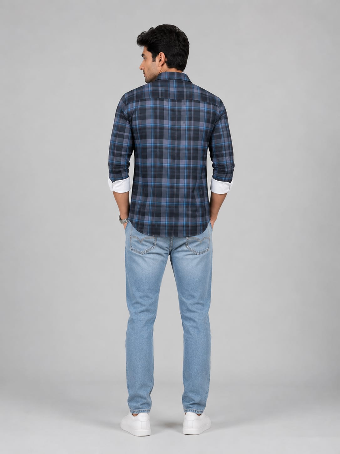 Premium Blue Checkered Casual Shirt