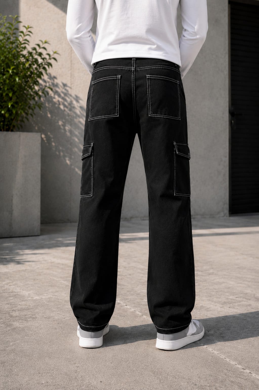 Black Street Cargo Jeans