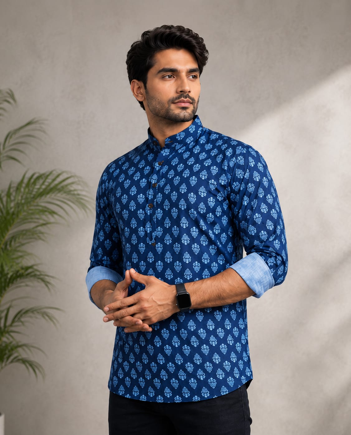 Men's Premium Printed Cotton Kurta
