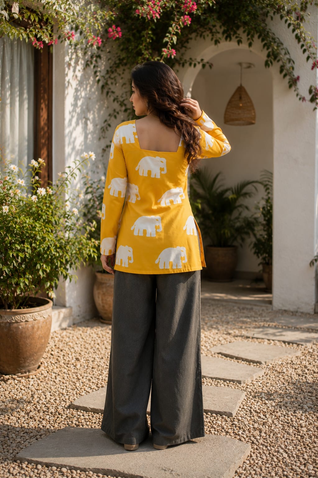 ✨ NEW ARRIVAL | Elephant Print Square Neck Cotton Kurti