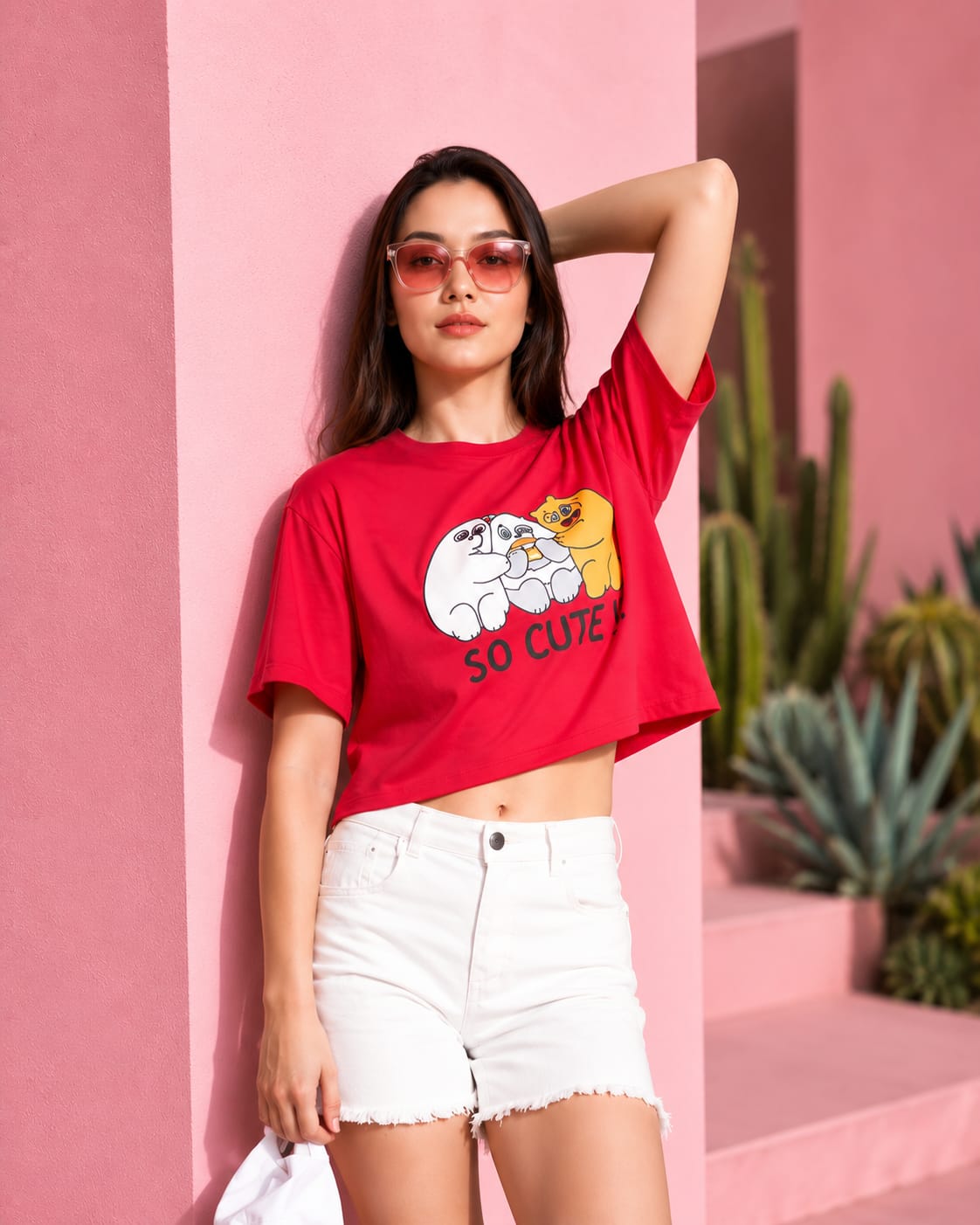 So Cute Graphic Crop Top