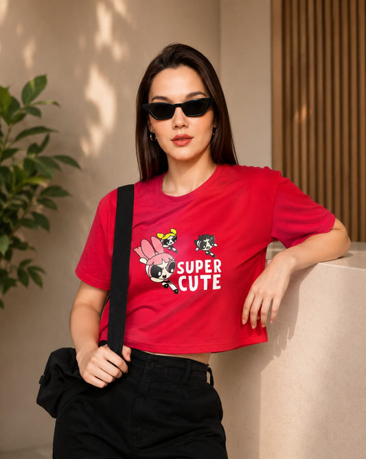 Super Cute Graphic Crop Top
