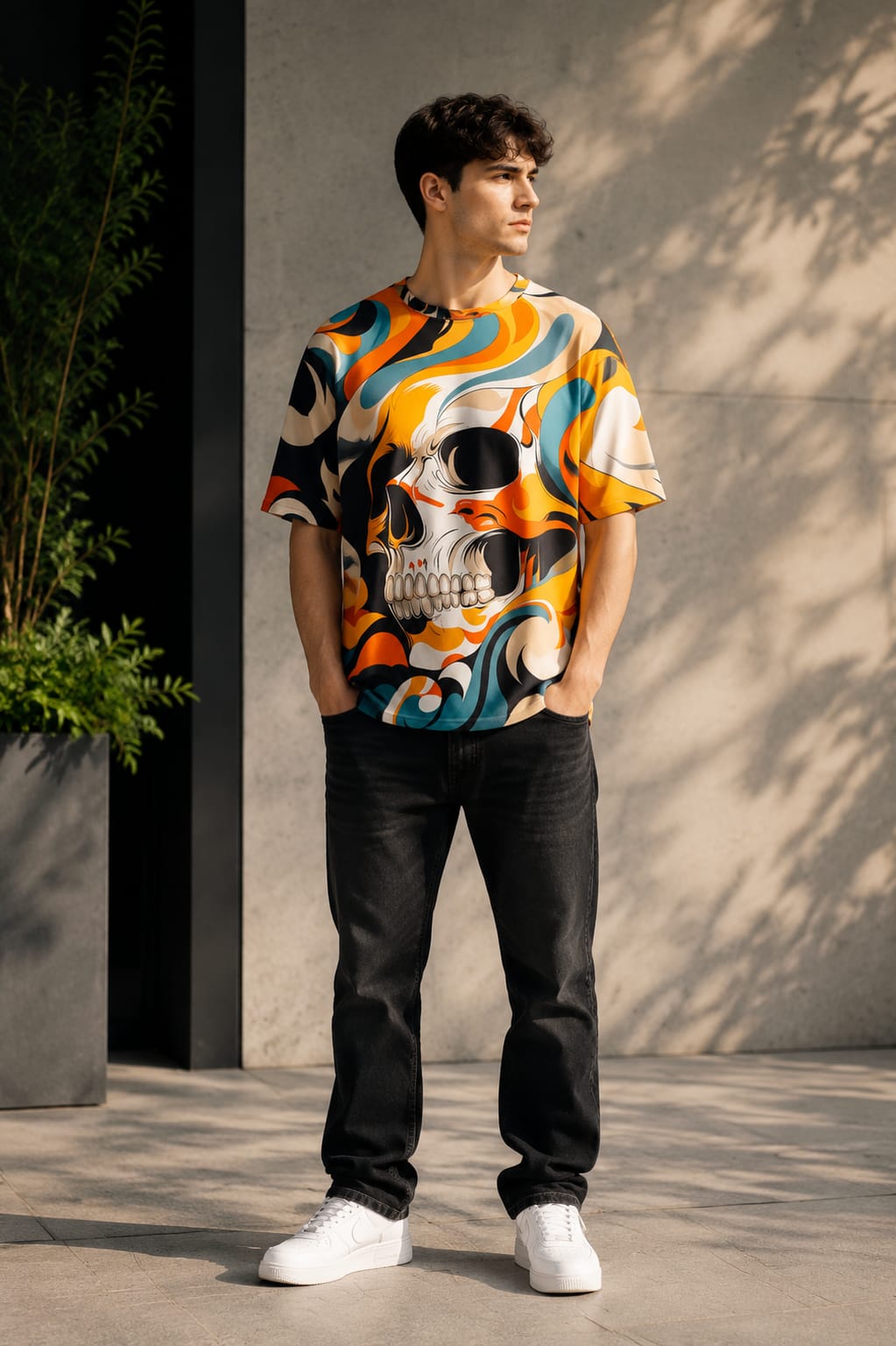 Street Skull Oversized T-Shirt