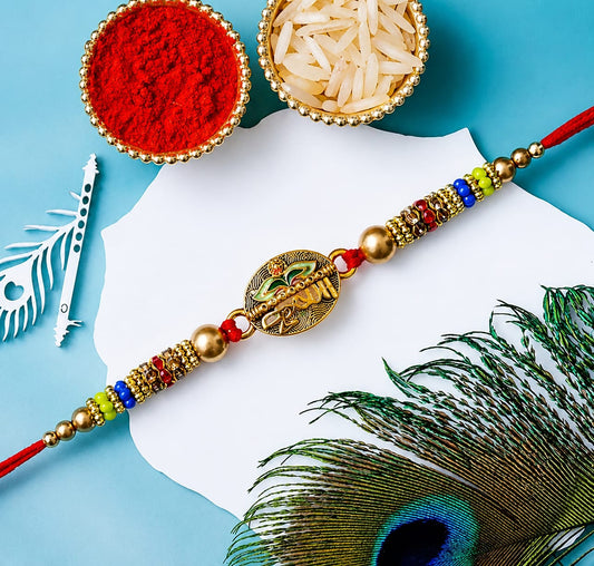 Premium Designer Rakhi with Traditional Bead Work