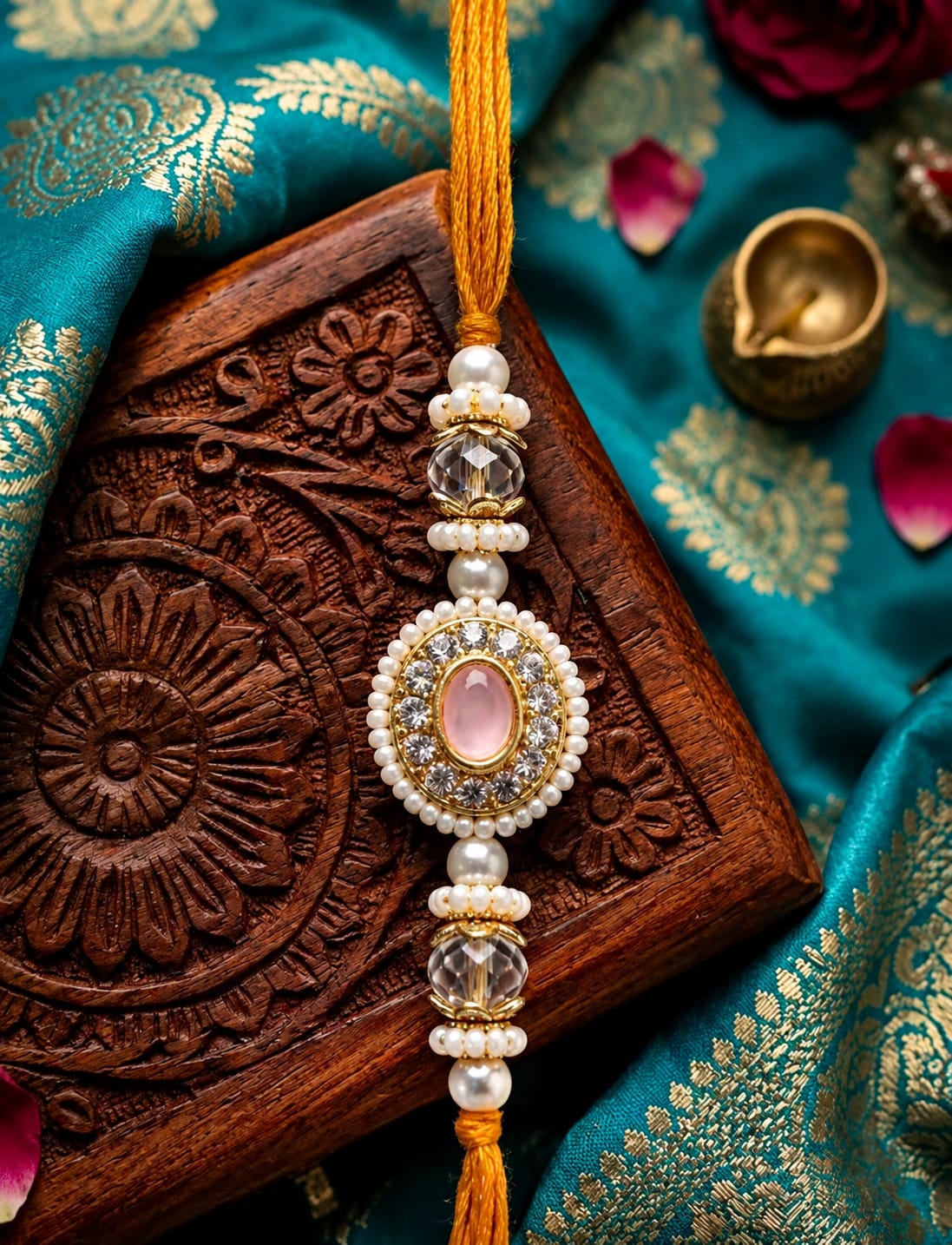 Premium Pearl Stone Designer Rakhi