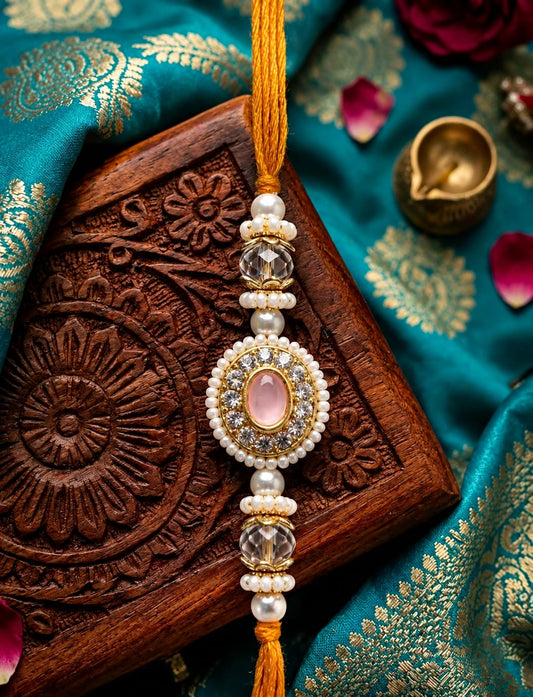 Premium Pearl Stone Designer Rakhi