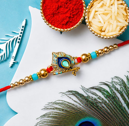 Premium Krishna Feather Designer Rakhi