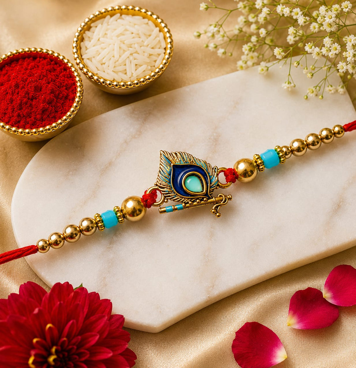 Premium Krishna Feather Designer Rakhi