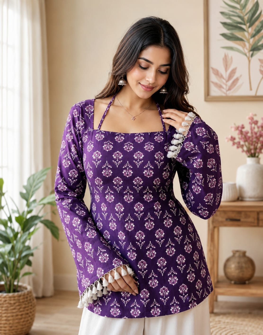 NEW ARRIVAL | Purple Cotton Tassel Top 💜