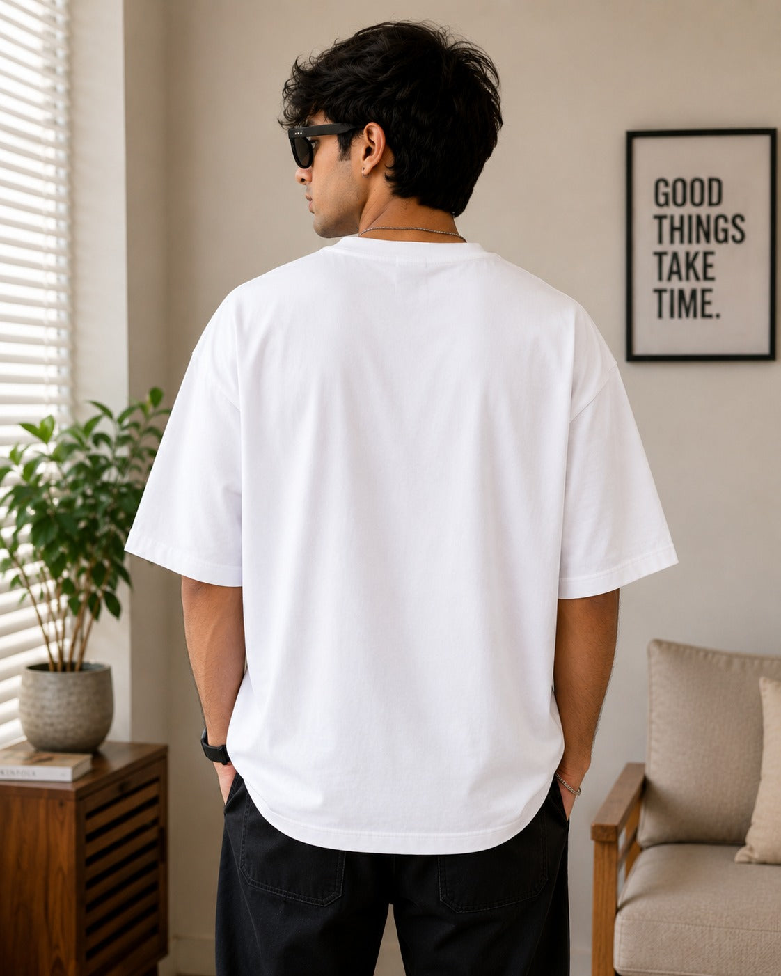 Coffee. Chat. Chaos. Repeat. – Premium Oversized T-Shirt