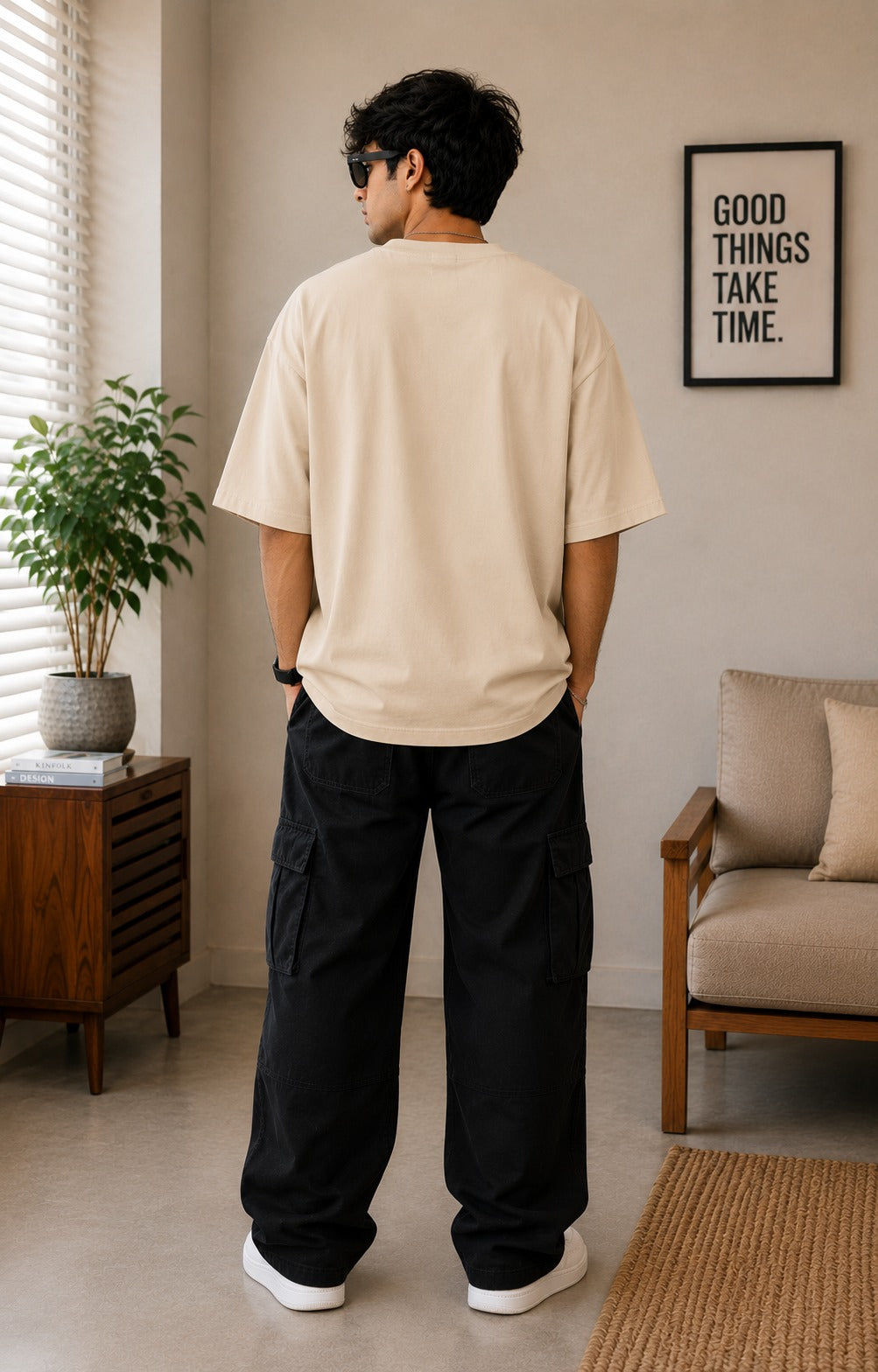 Coffee. Chat. Chaos. Repeat. – Premium Oversized T-Shirt