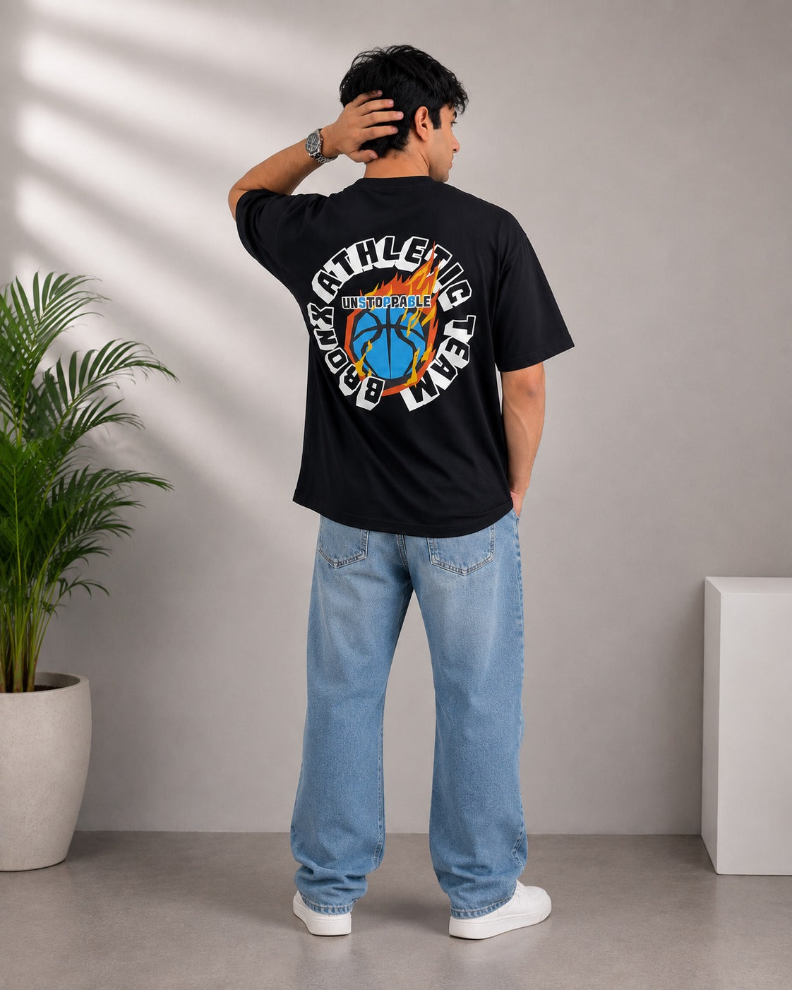 Black Oversized Graphic Unisex Tees