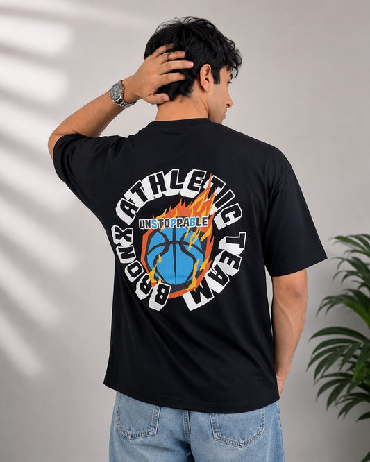 Black Oversized Graphic Unisex Tees