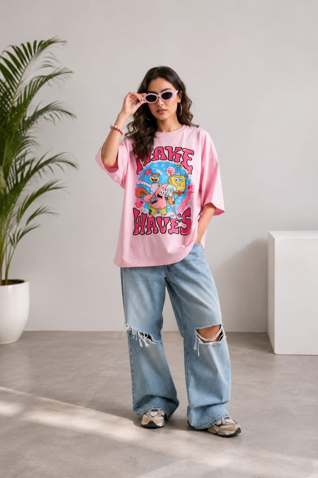 Make Waves Oversized Cotton Tees