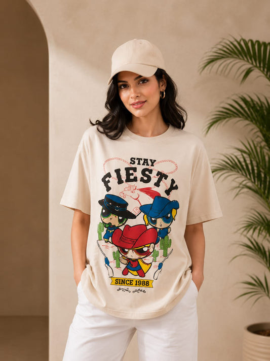 Stay Fiery Oversized Cotton Tees