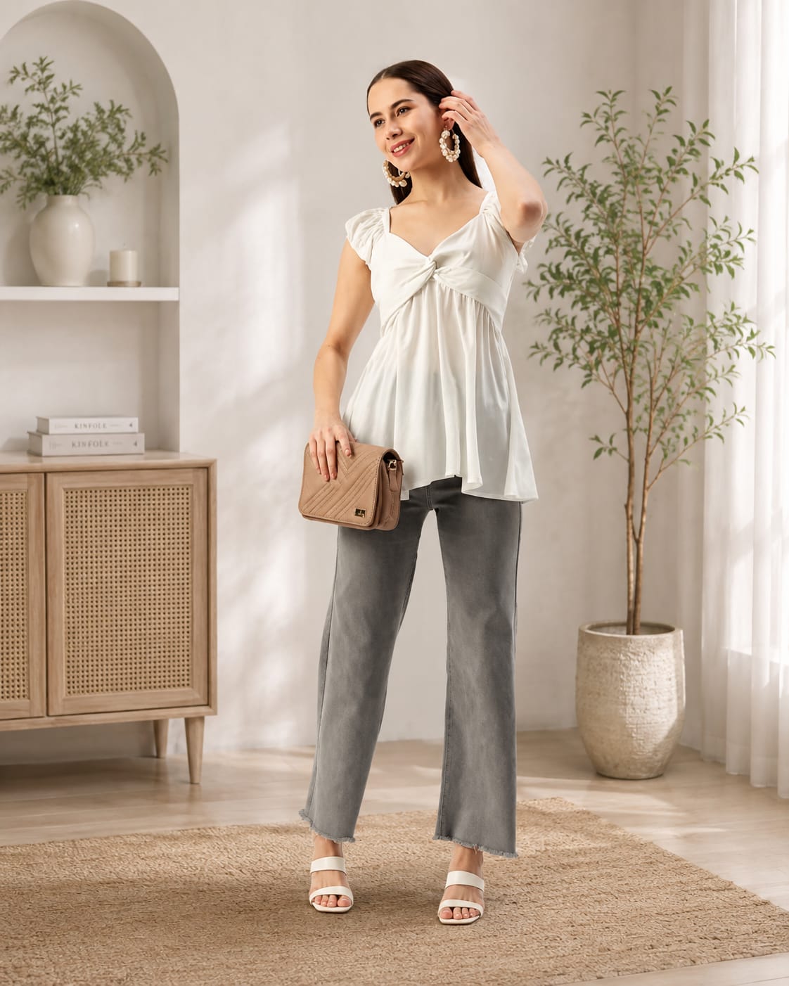 NEW ARRIVALS | Elegant Bow Front Peplum Top