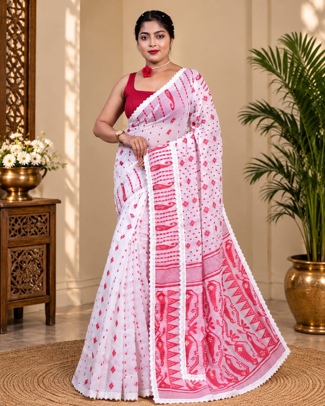 Cotton Jamdani Saree — Elegant, Lightweight & Timeless