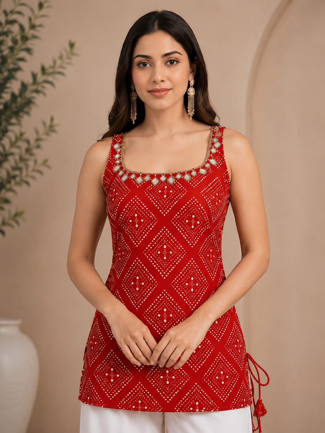 Trending Sleeveless Ethnic Top