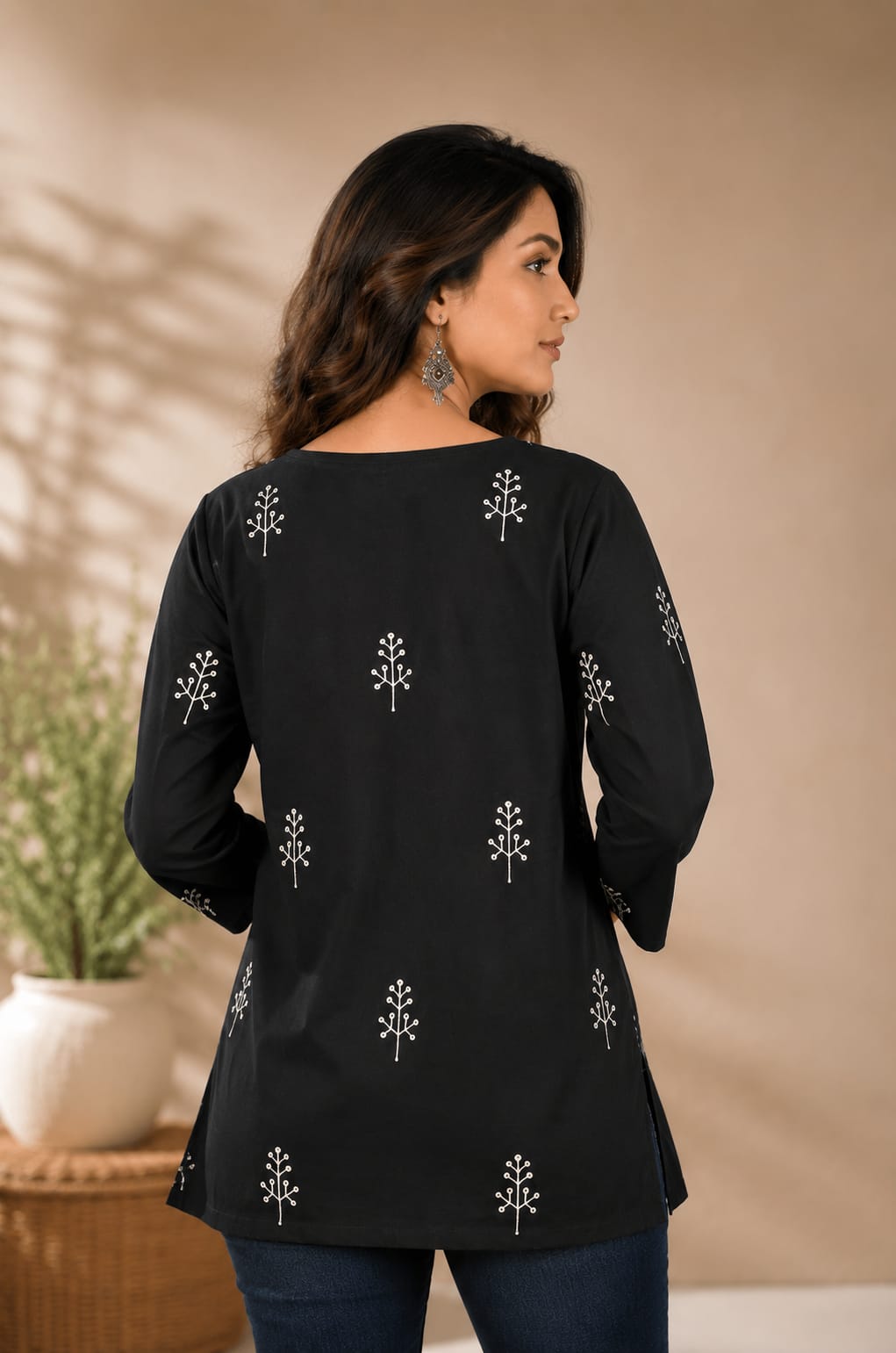 Midnight Elegance Printed Top