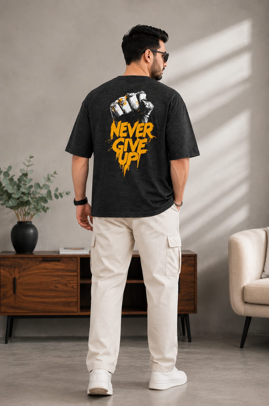 Never Give Up Oversized T-Shirt