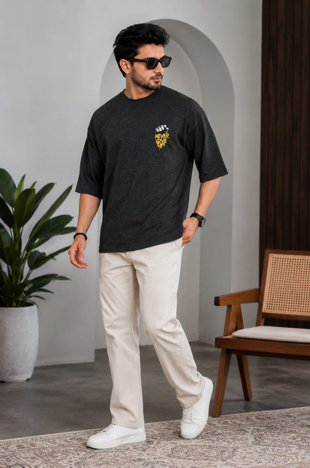 Never Give Up Oversized T-Shirt