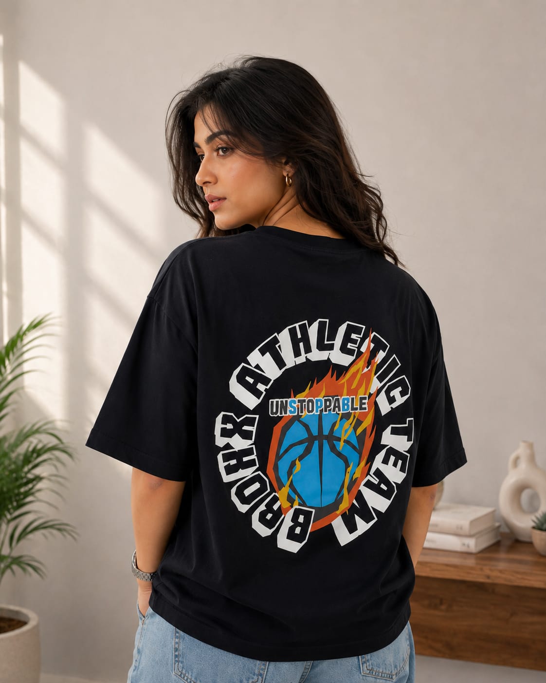 Black Oversized Graphic Unisex Tees