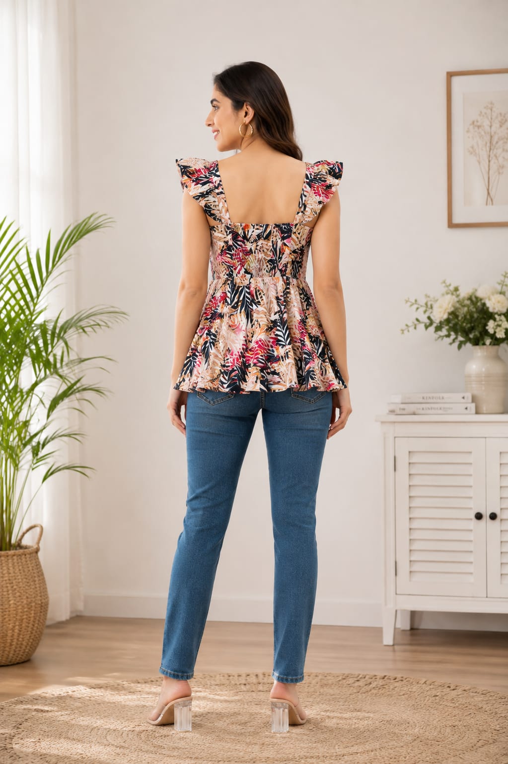 NEW ARRIVALS | Printed Ruffle Bow Peplum Top